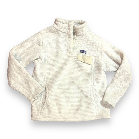 Patagonia Re-Tool White Quarter Snap Fleece Long Sleeve Plush Pullover Sz M